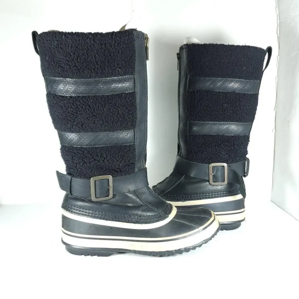 Sorel Women's Helen Of Tundra II US7 Black Leather Waterproof Winter Boots